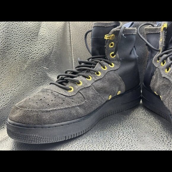 Size 11 - Nike SF Air Force 1 Mid 'Obsidian' Navy Blue/Gold Mens 917753-400 - Picture 4 of 13